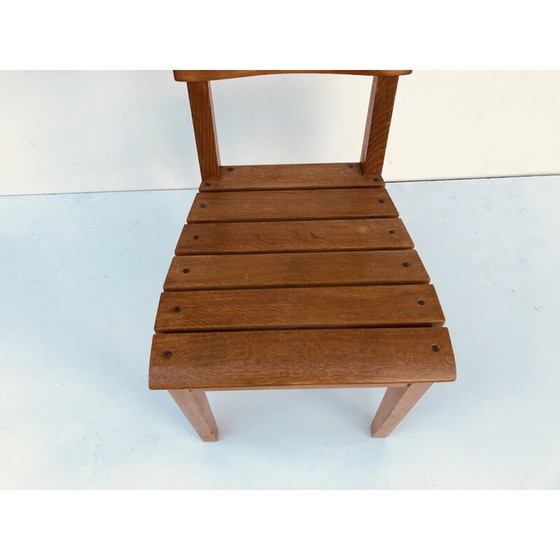 Image 1 of Set di 6 sedie vintage in rovere di Charles Dudouyt per La Gentilhommière, Francia 1960