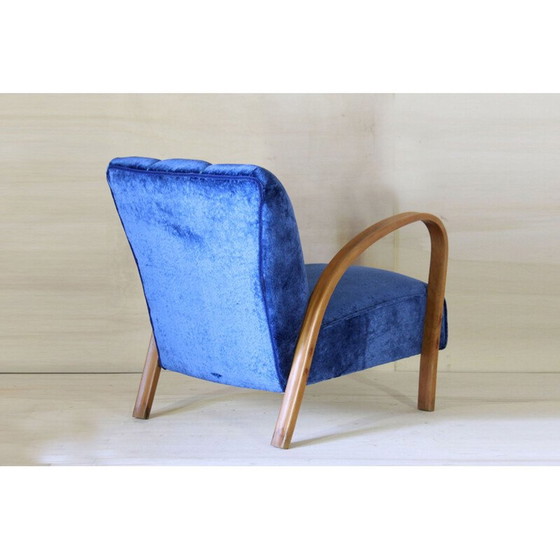 Image 1 of Vintage velvet armchair art deco italian 1940s