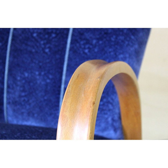 Image 1 of Vintage velvet armchair art deco italian 1940s