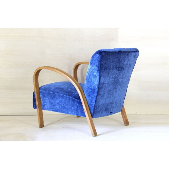 Image 1 of Vintage velvet armchair art deco italian 1940s