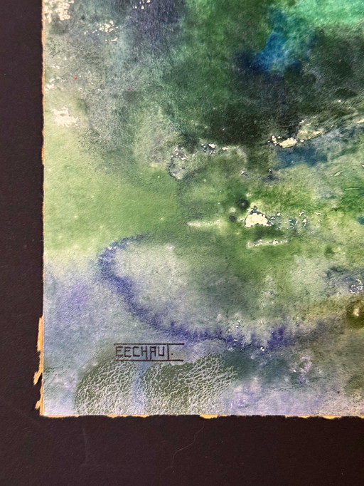 Watercolor Landscape (1970).- Eugene Eechaut (1928-2019)