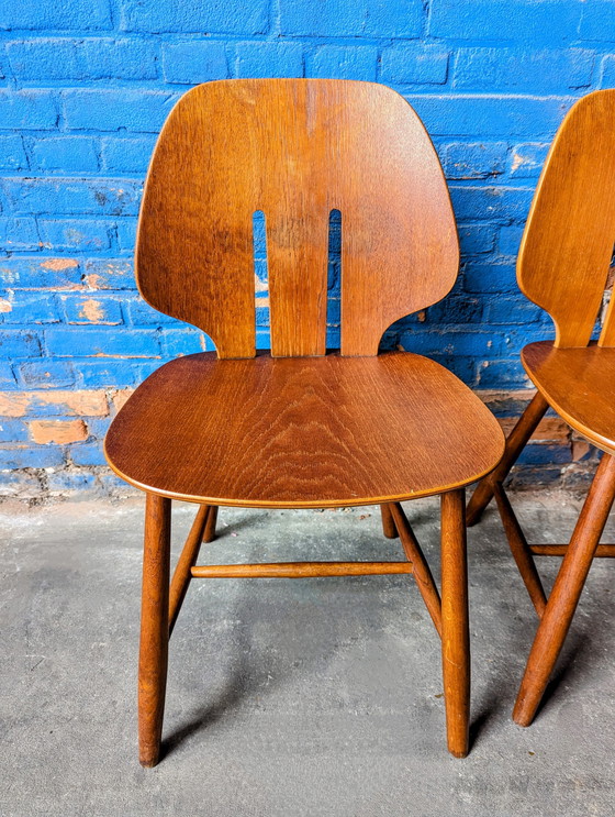 Image 1 of 4 x FDB Møbler chairs -model J67- Ejvind A. Johansson