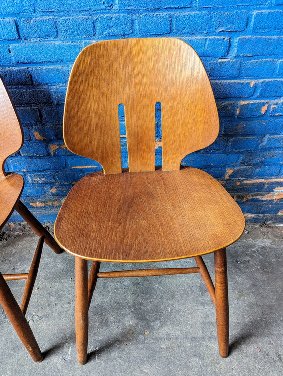 Image 1 of 4 x FDB Møbler chairs -model J67- Ejvind A. Johansson