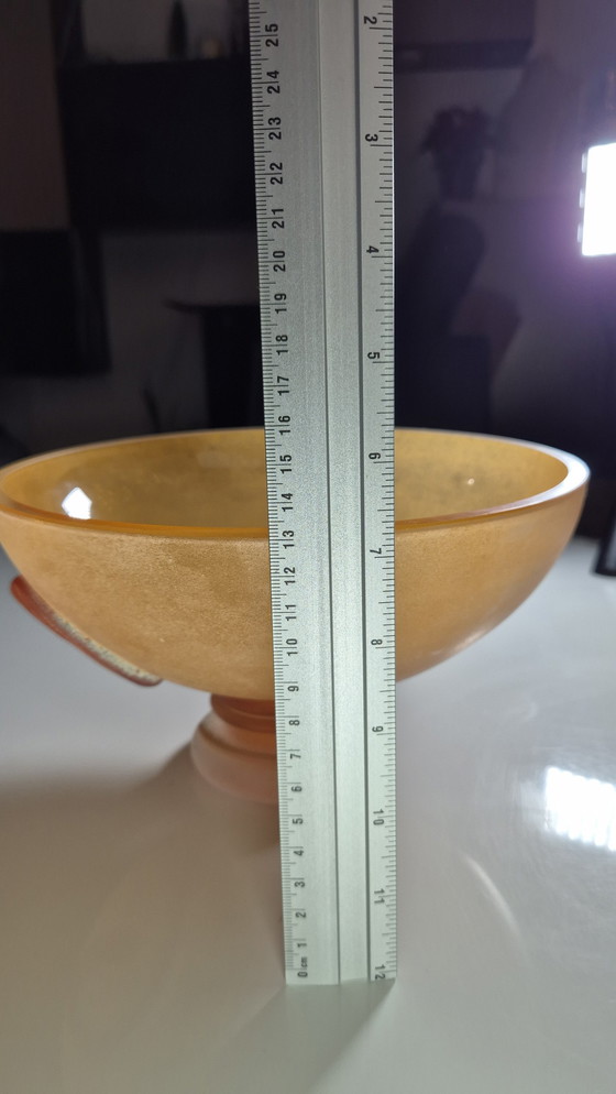 Image 1 of Page 1 Of 10 Scavo Murano Glass Cup - Vintage - Amber/Orange - 1970s