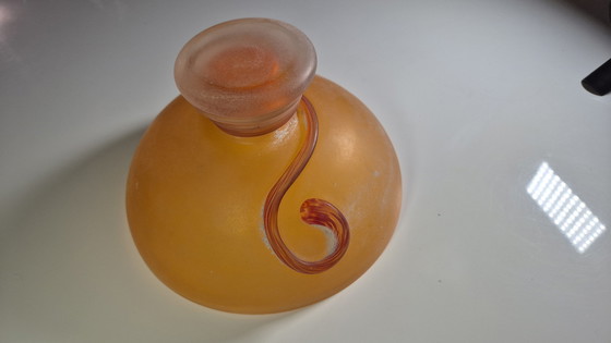 Image 1 of Page 1 Of 10 Scavo Murano Glass Cup - Vintage - Amber/Orange - 1970s