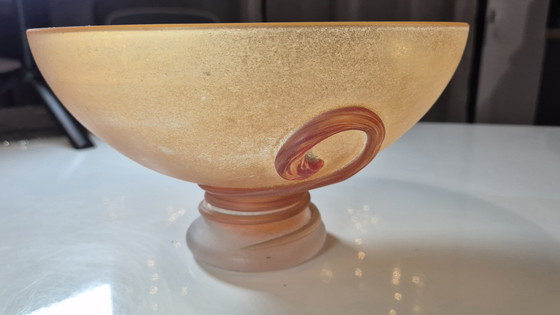 Image 1 of Page 1 Of 10 Scavo Murano Glass Cup - Vintage - Amber/Orange - 1970s