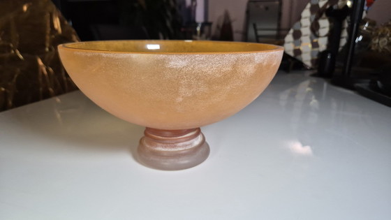 Image 1 of Page 1 Of 10 Scavo Murano Glass Cup - Vintage - Amber/Orange - 1970s