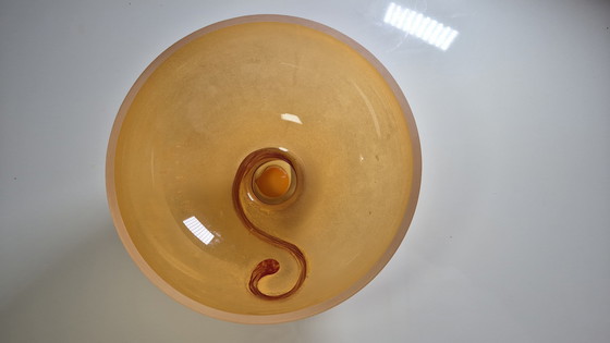Image 1 of Page 1 Of 10 Scavo Murano Glass Cup - Vintage - Amber/Orange - 1970s