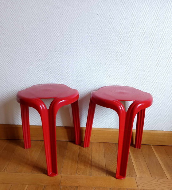 Image 1 of 2 X Stamp Stools by Henry Massonnet, circa 1970.