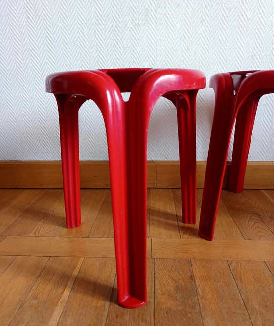 Image 1 of 2 X Stamp Stools by Henry Massonnet, circa 1970.