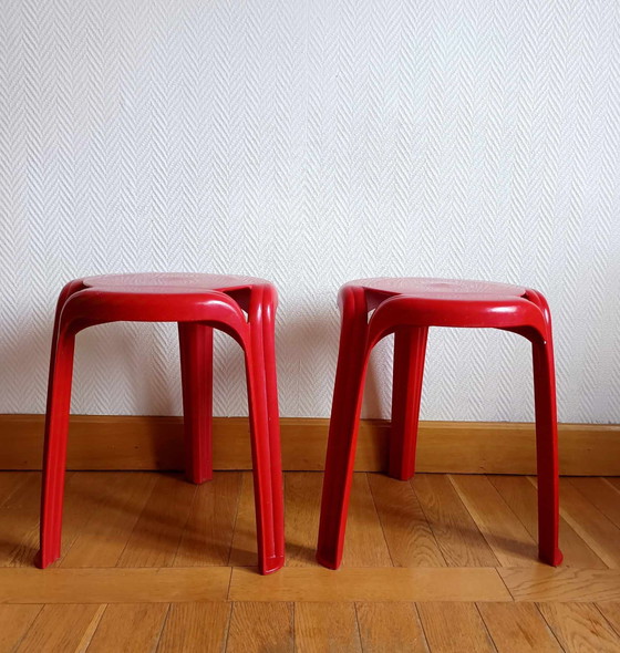 Image 1 of 2 X Stamp Stools by Henry Massonnet, circa 1970.