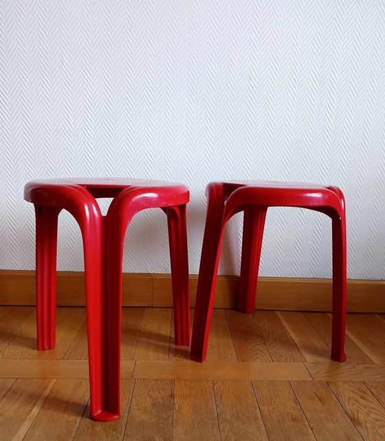 Image 1 of 2 X Stamp Stools by Henry Massonnet, circa 1970.