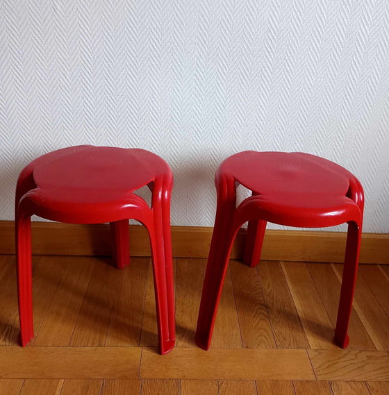 Image 1 of 2 X Stamp Stools by Henry Massonnet, circa 1970.