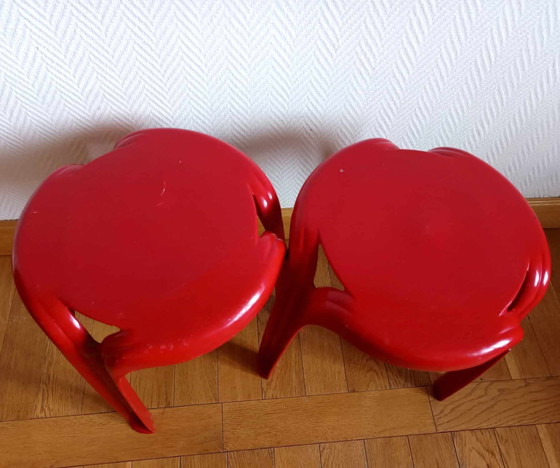 Image 1 of 2 X Stamp Stools by Henry Massonnet, circa 1970.