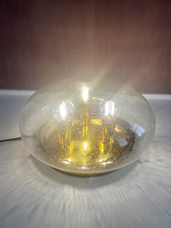 Image 1 of Ceiling Lamp of Glass and Brass Glashütte Limburg