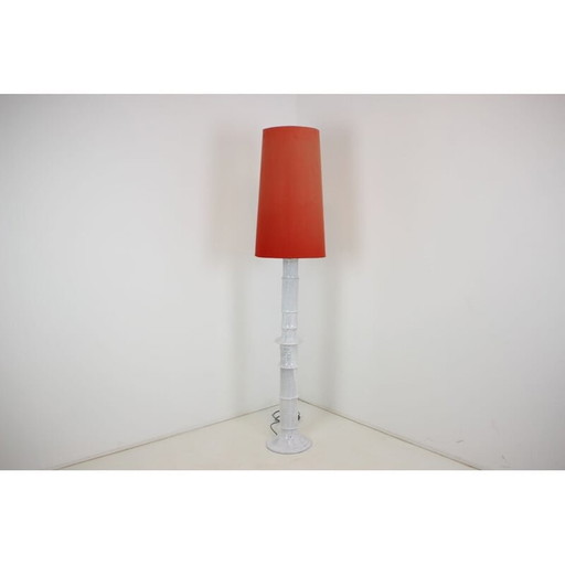 Vintage glazed ceramic floor lamp, Czechoslovakia 1970