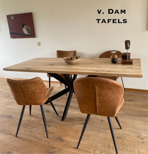 van Dam solid oak thick top incl legs