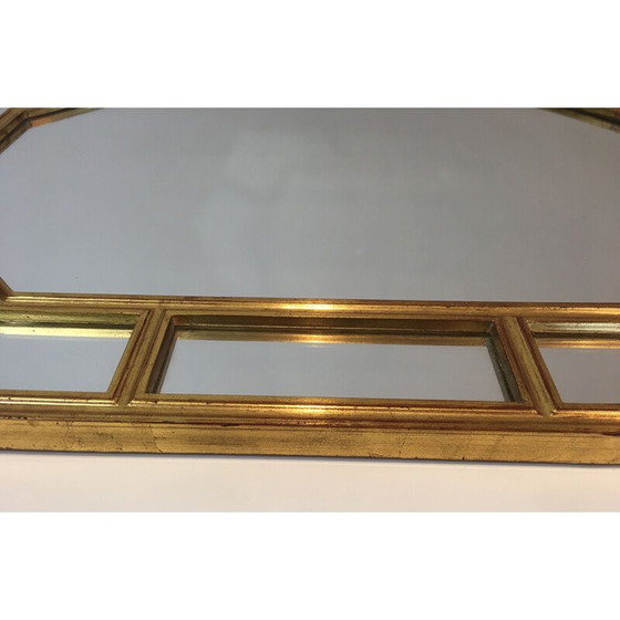 Image 1 of Vintage octagonal mirror in gold resin, 1970