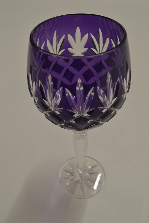 Purple Cristal Wine Glass