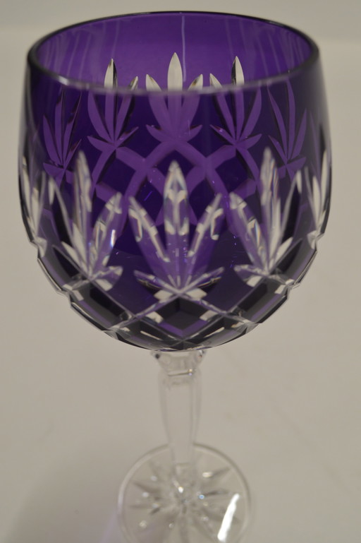 Purple Cristal Wine Glass