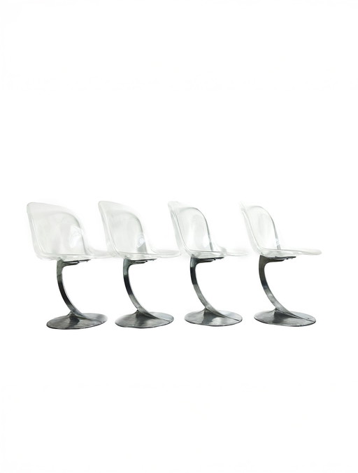 Rare Set Of Four Space Age Dining Chairs, 1970S