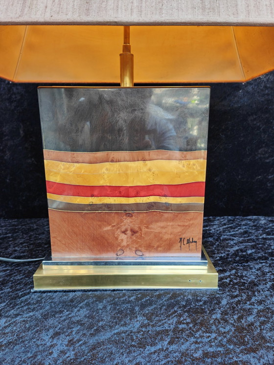 Image 1 of Jean Claude Mahey, Lacquered Wooden Table Lamp