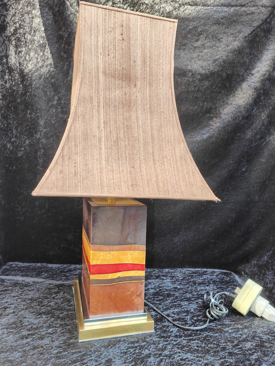 Image 1 of Jean Claude Mahey, Lacquered Wooden Table Lamp