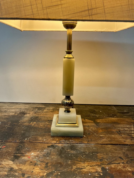 Image 1 of Lampada da tavolo vintage in onice di metà secolo 