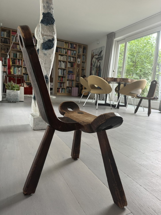 Image 1 of Brutalist Spanish tripod stool/chair