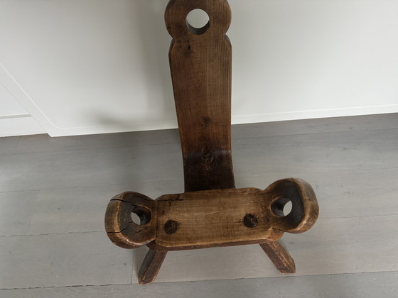 Image 1 of Brutalist Spanish tripod stool/chair