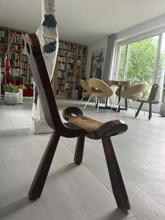 Image 1 of Brutalist Spanish tripod stool/chair