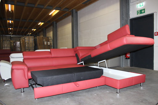 Leather sofa bed with storage space and adjustable armrests leather sofa leather corner sofa sofa sofa couch corner sofa