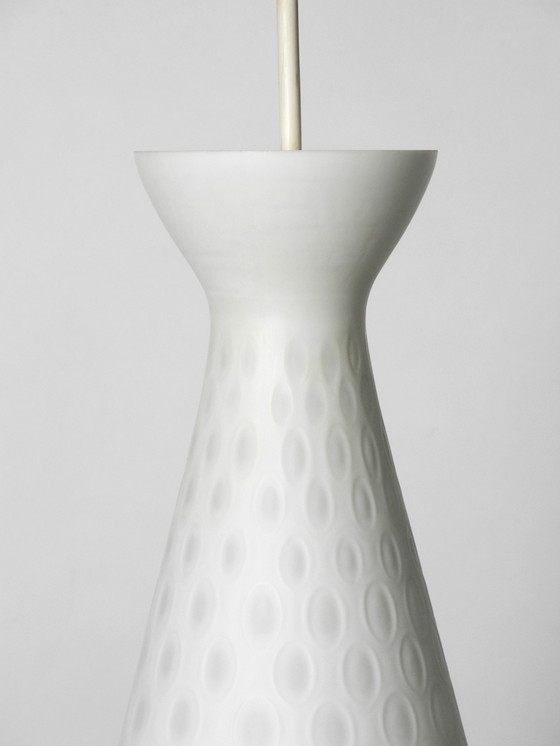 Image 1 of Mid Century glass Diabolo pendant lamp by Aloys Gangkofner for Peill & Putzler