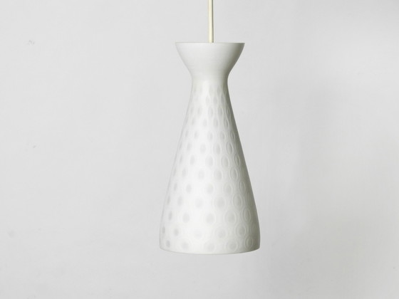 Image 1 of Mid Century glass Diabolo pendant lamp by Aloys Gangkofner for Peill & Putzler