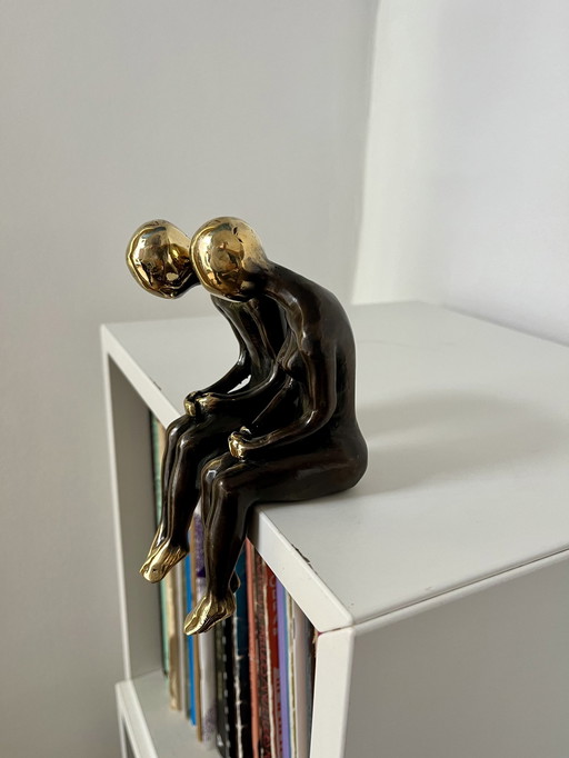 Bronze Sculpture Seated Couple