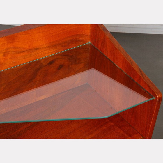 Image 1 of Coppia di comodini vintage in legno e vetro, 1960