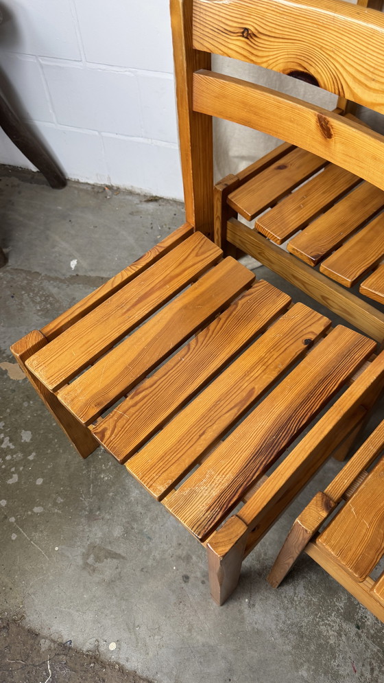 Image 1 of 4X Vintage Lacquered Pine Chair