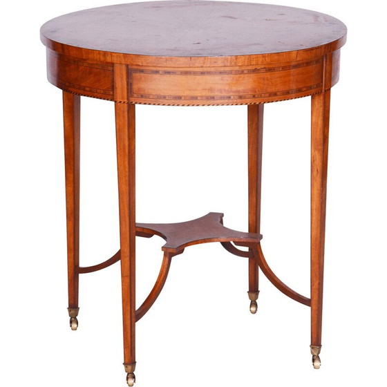 Image 1 of Vintage Biedermeier cherry-tree round side table, France 1850s