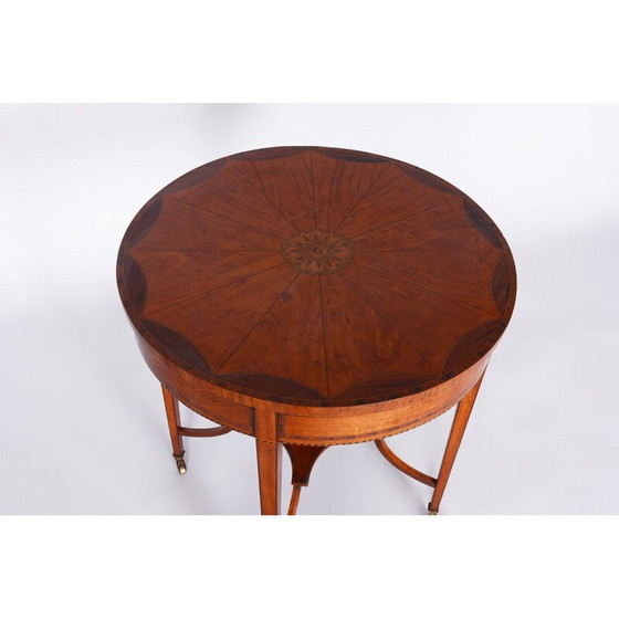 Image 1 of Vintage Biedermeier cherry-tree round side table, France 1850s