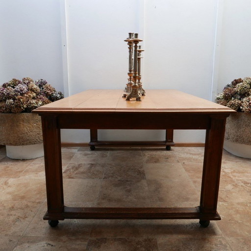 Vintage English oak refectory table, 1920
