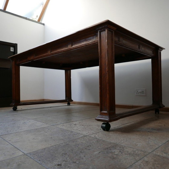 Image 1 of Vintage English oak refectory table, 1920