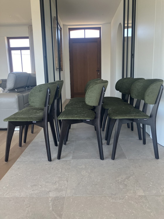 Image 1 of 8x Guiletta Wood green dining chairs