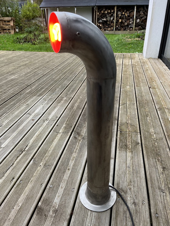 Image 1 of Frédéric Cadiou Industrial Style Handmade Floor Lamp In Stainless Steel