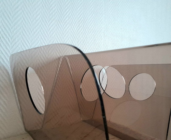 Image 1 of Michel Dumas Plexiglas Magazine Holder For Roche Bobois 1970