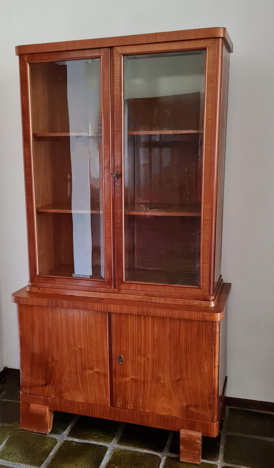 Image 1 of Art deco display case wall cabinet in 2 parts