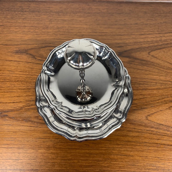 Image 1 of Tray / Display Stand For Sweets Or Other In Silver Metal, 1970