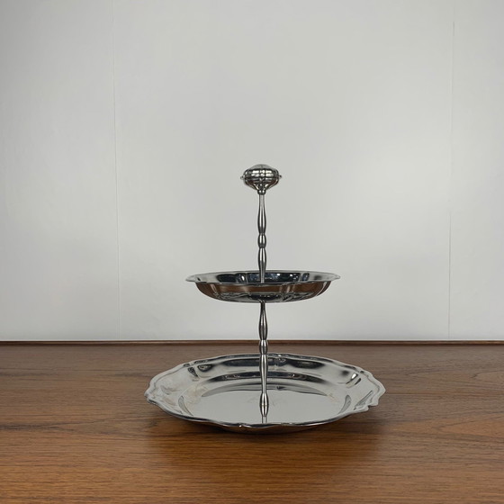 Image 1 of Tray / Display Stand For Sweets Or Other In Silver Metal, 1970