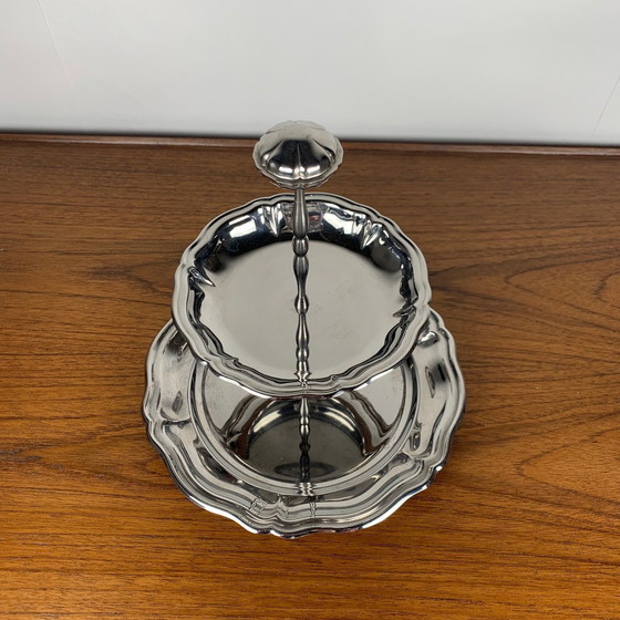 Image 1 of Tray / Display Stand For Sweets Or Other In Silver Metal, 1970