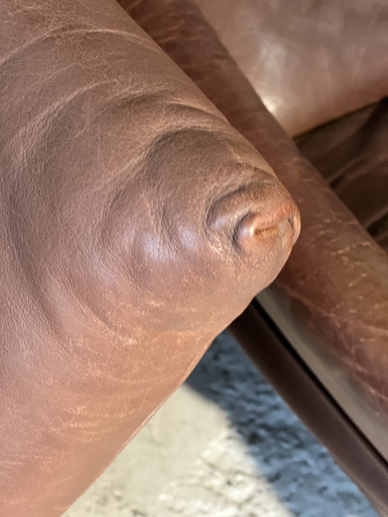 Image 1 of Coppia di sedie a dondolo De Sede, Svizzera anni &#39;70 in pelle marrone 