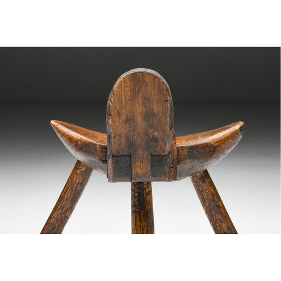 Image 1 of Vintage Rustic tripod stool Wabi Sabi, 1940s
